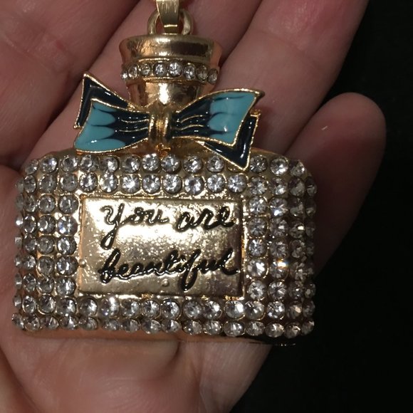 You Are Beautiful Cologne Bottle Costume Jewelry Necklace New Drawer 6 - Picture 6 of 6